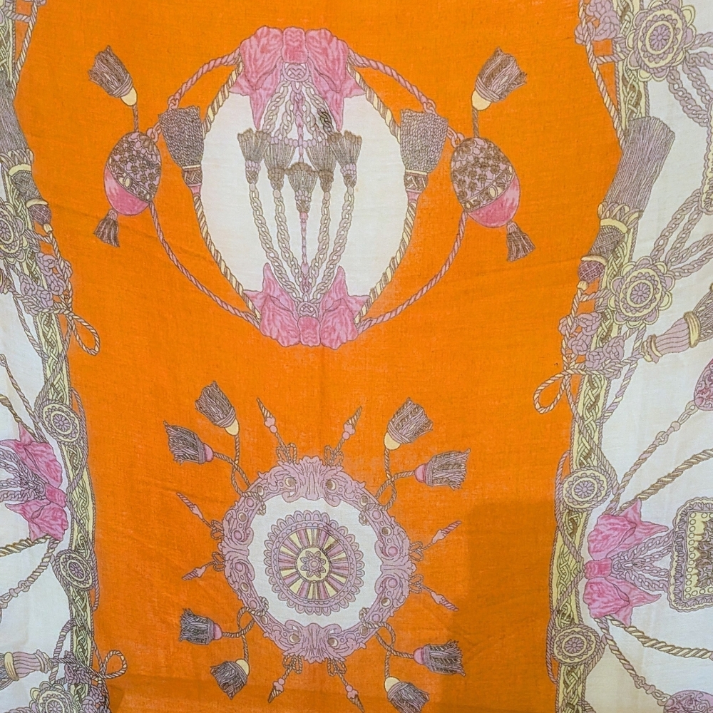 3/$30 EUC Ardene 40"x70" Massive Orange and Purple Sheer Scarf Wrap - Picture 4 of 5